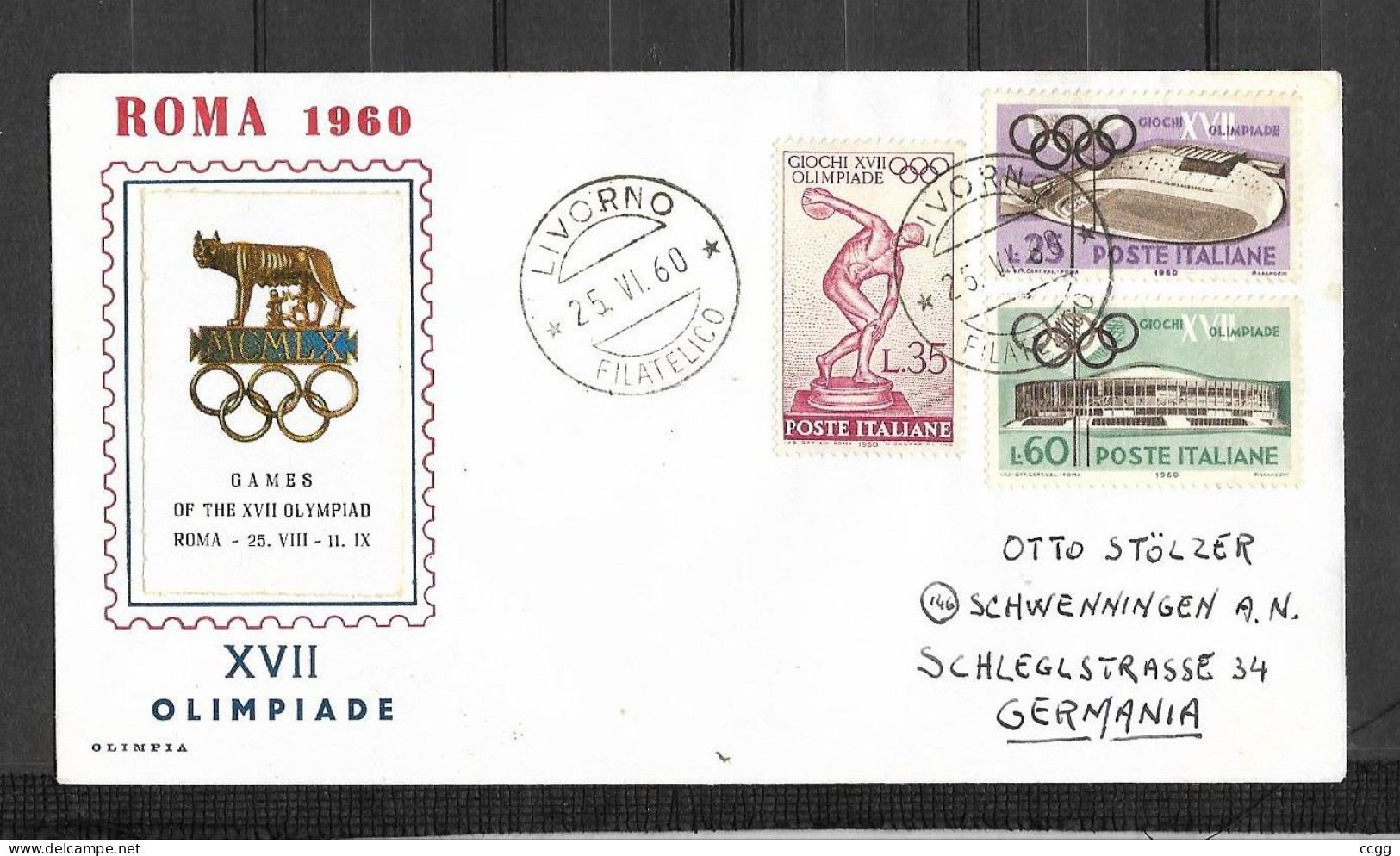 Olympic Games 1960 , Italie - F.D.C. - Ete 1960: Rome