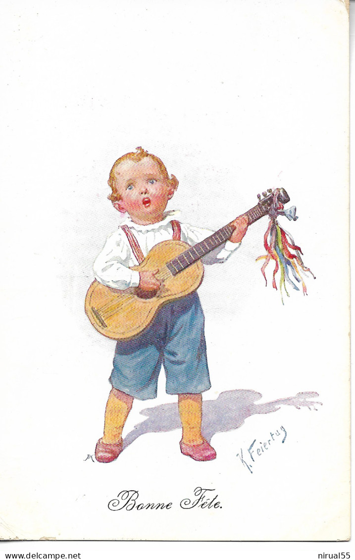 FEIERTAG Illustrateur Bonne Fête Musicien Guitare ....G - Feiertag, Karl