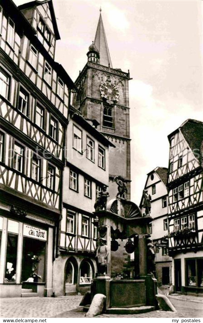 72770227 Wertheim Main Engelsbrunnen Altstadt Fachwerkhaeuser Kirche Wertheim - Wertheim