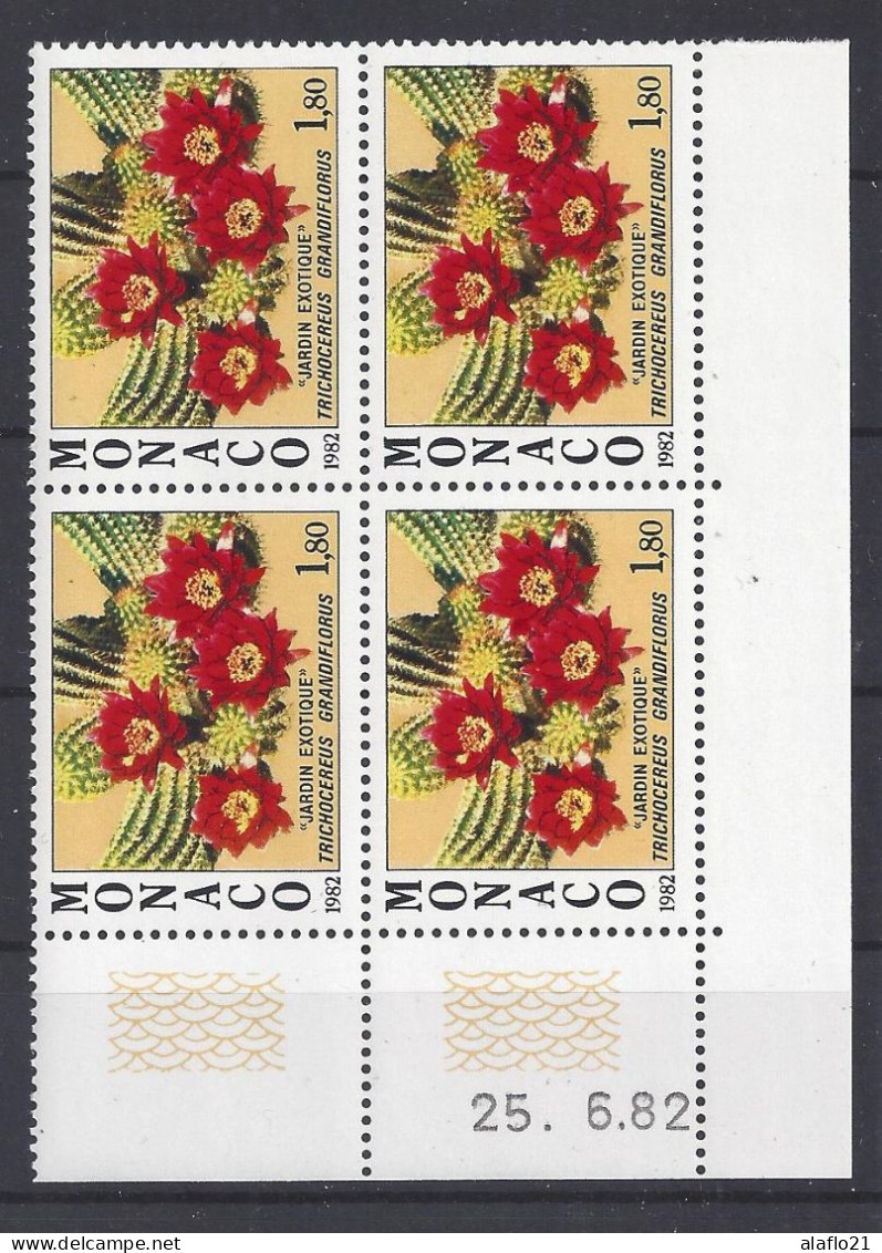 MONACO - N° 1339 - PLANTE JARDIN EXOTIQUE - Bloc De 4 COIN DATE - NEUF SANS CHARNIERE - 25/6/82 - Nuovi