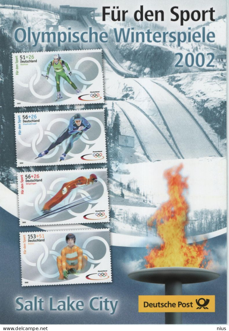 Germany Deutschland 2002 Für Den Sport, Olympische Winterspiele, Winter Olympic Games, Salt Lake City, Berlin - 2001-2010