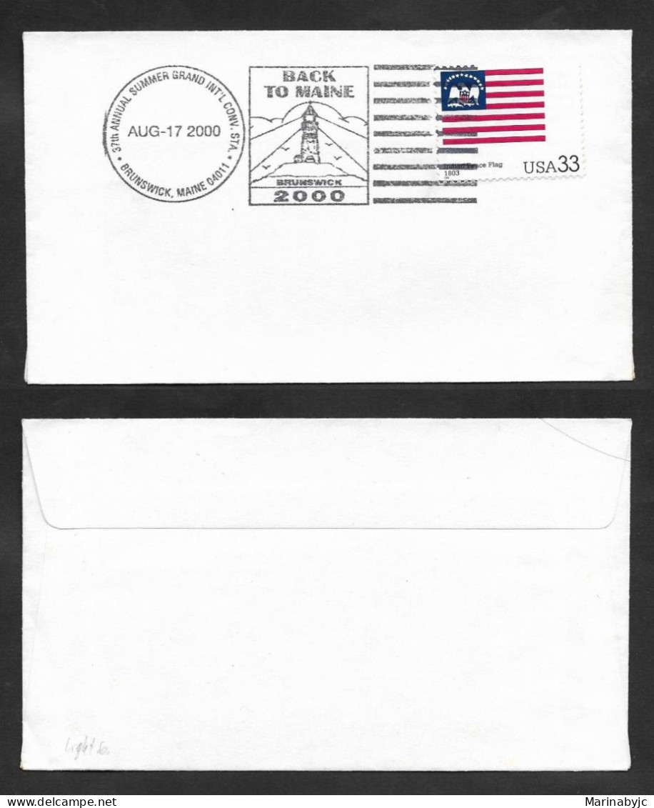 SE)2000 UNITED STATES, 35TH ANNUAL SUMMER CONVENTIONS, LIGHTHOUSES, FLAG 33C, FDC - Used Stamps