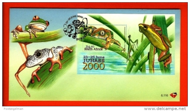 RSA, 2000, Mint F.D.C., MI 6-116, Block 81, Junass (Frogs) - Storia Postale