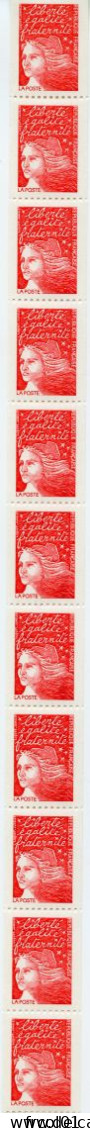 France, Yvert, Roulette N° 97**, 11 Timbres, Neuf, Marianne De Luquet TVP, Rouge, Type I, Non Plié, Luxe, MNH - Roulettes