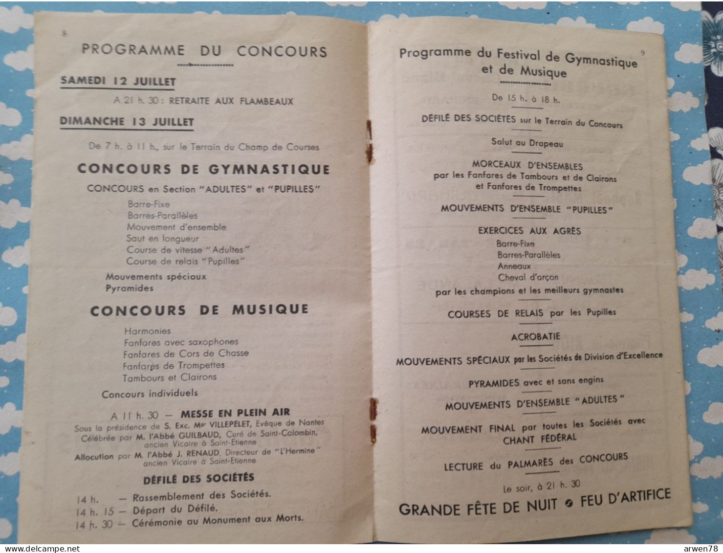 Livret Grand CONCOURS Régional De GYMNASTIQUE Et De MUSIQUE ST SAINT ETIENNE DE MONTLUC 1947 - Publicités