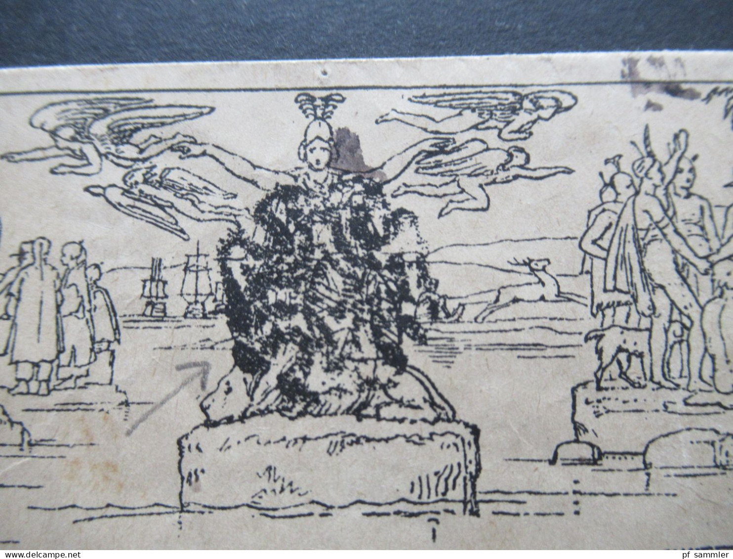 GB 1841 Mulready One Penny Oxford - London / Kompletter Umschlag Mit Schwarzem Malteserkreuz / Postage A 21 - 1840 Mulready-Umschläge
