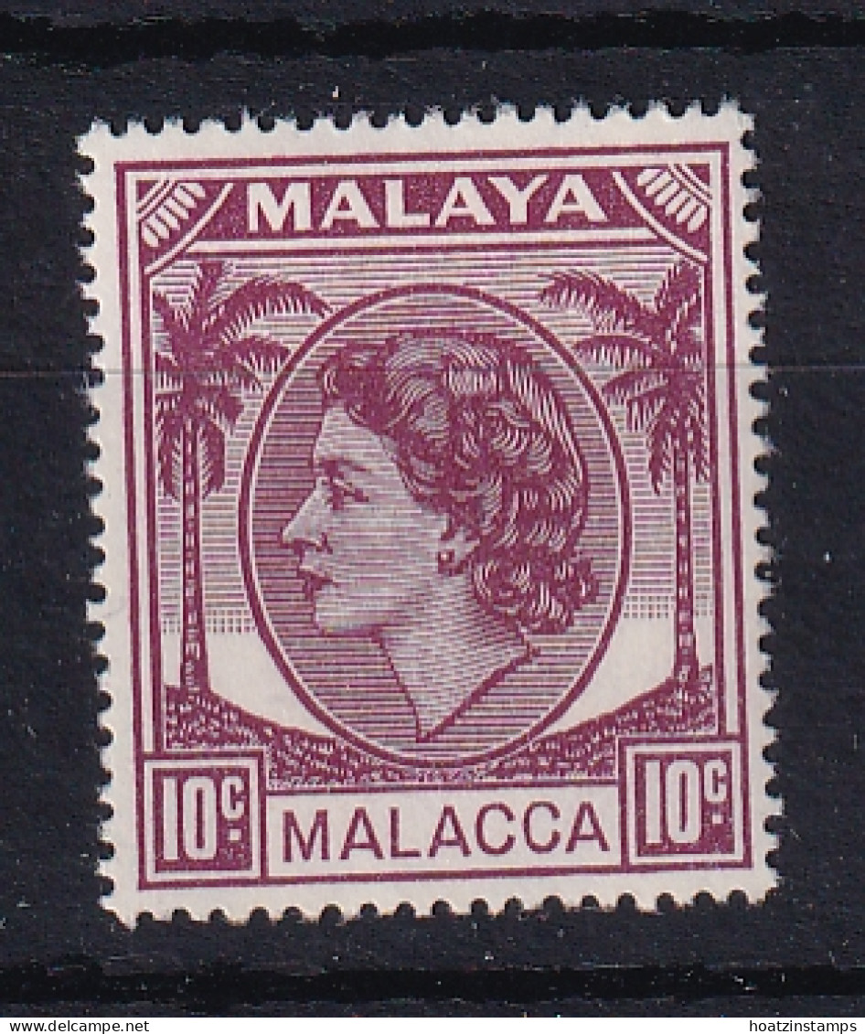 Malaya - Malacca: 1954/57   QE II    SG29    10c    Brown-purple   MH - Malacca