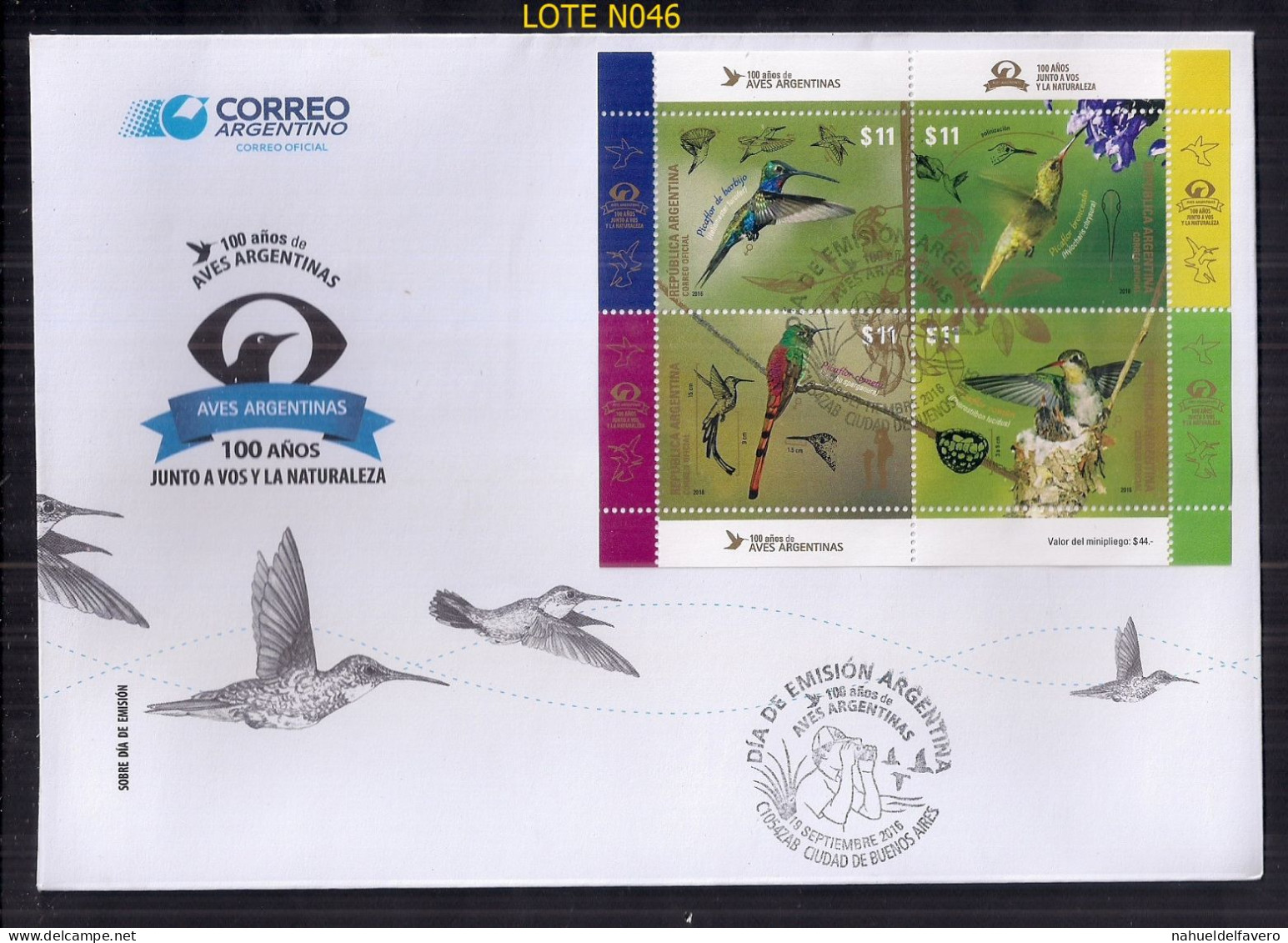 ARGENTINE 2016 OISEAUX FDC, COlibris - Kolibries