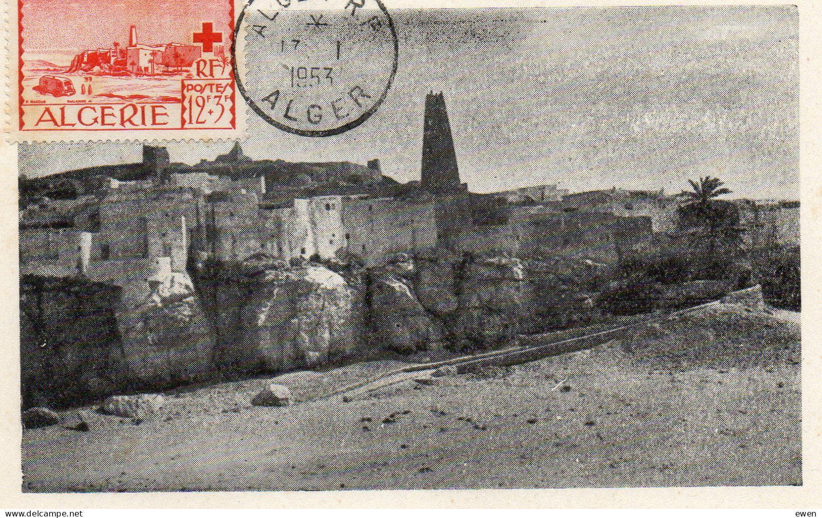 Algérie. Carte Maximum Timbre Croix-Rouge Bou-Noura. - Cartoline Maximum