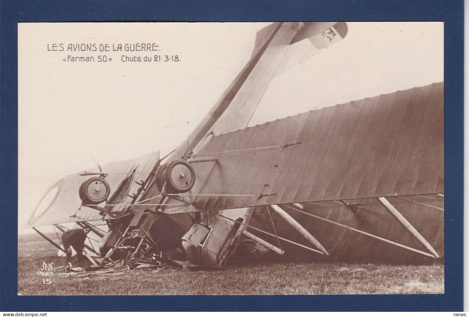 CPA Aviation Accident Non Circulée Farman - Accidents