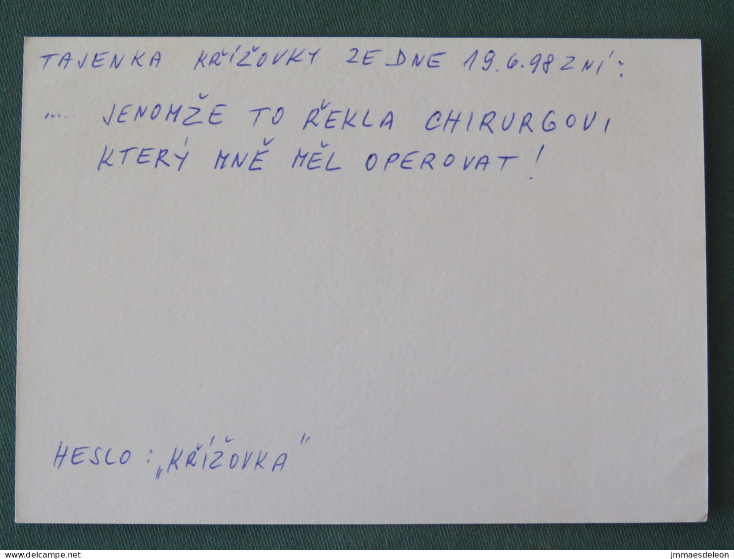 Czech Republic 1998 Stationery Postcard 4 Kcs "Prague 1998" Sent Locally From Brno, EMS Slogan - Briefe U. Dokumente