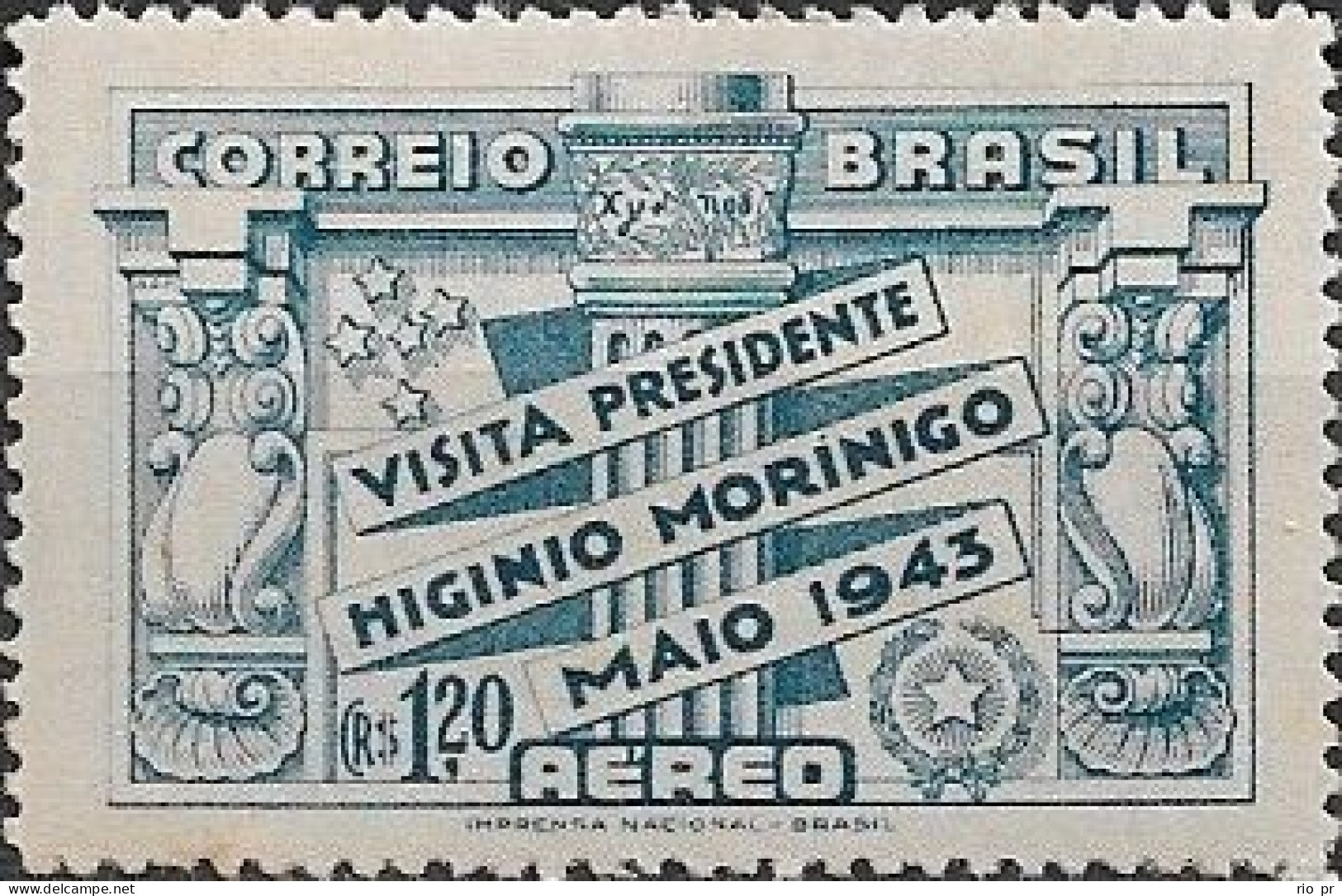 BRAZIL - VISIT OF PARAGUAY'S PRESIDENT HIGINIO MORÍÑIGO 1943 - MH - Unused Stamps