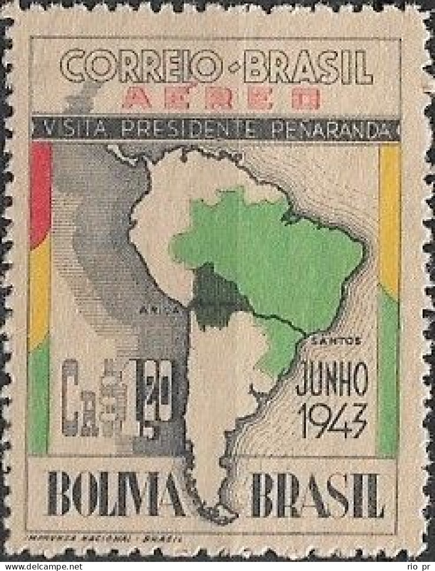 BRAZIL - VISIT OF BOLIVIA'S PRESIDENT PEÑARADA 1943 - MH - Ongebruikt