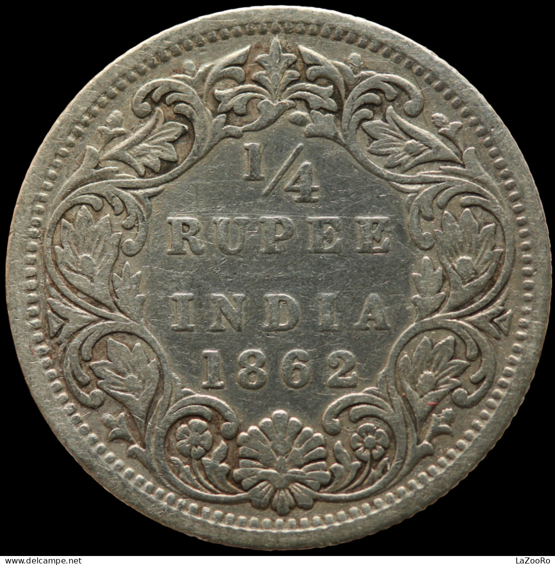 LaZooRo: British India 1/4 Rupee 1862 VF - Silver - Colonie