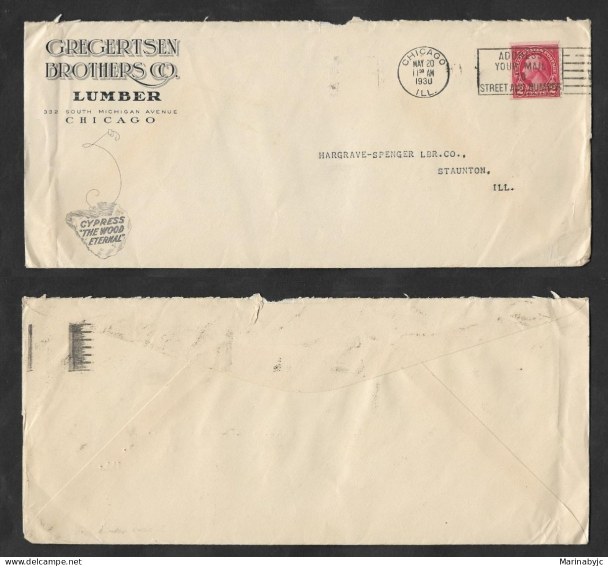 SE)1930 UNITED STATES, COMMERCIAL COVER WASHINGTON 2C, AIR, WITH SPECIAL CANCELLATION, CIRCULATED FROM CHICAGO TO VIRGIN - Gebruikt