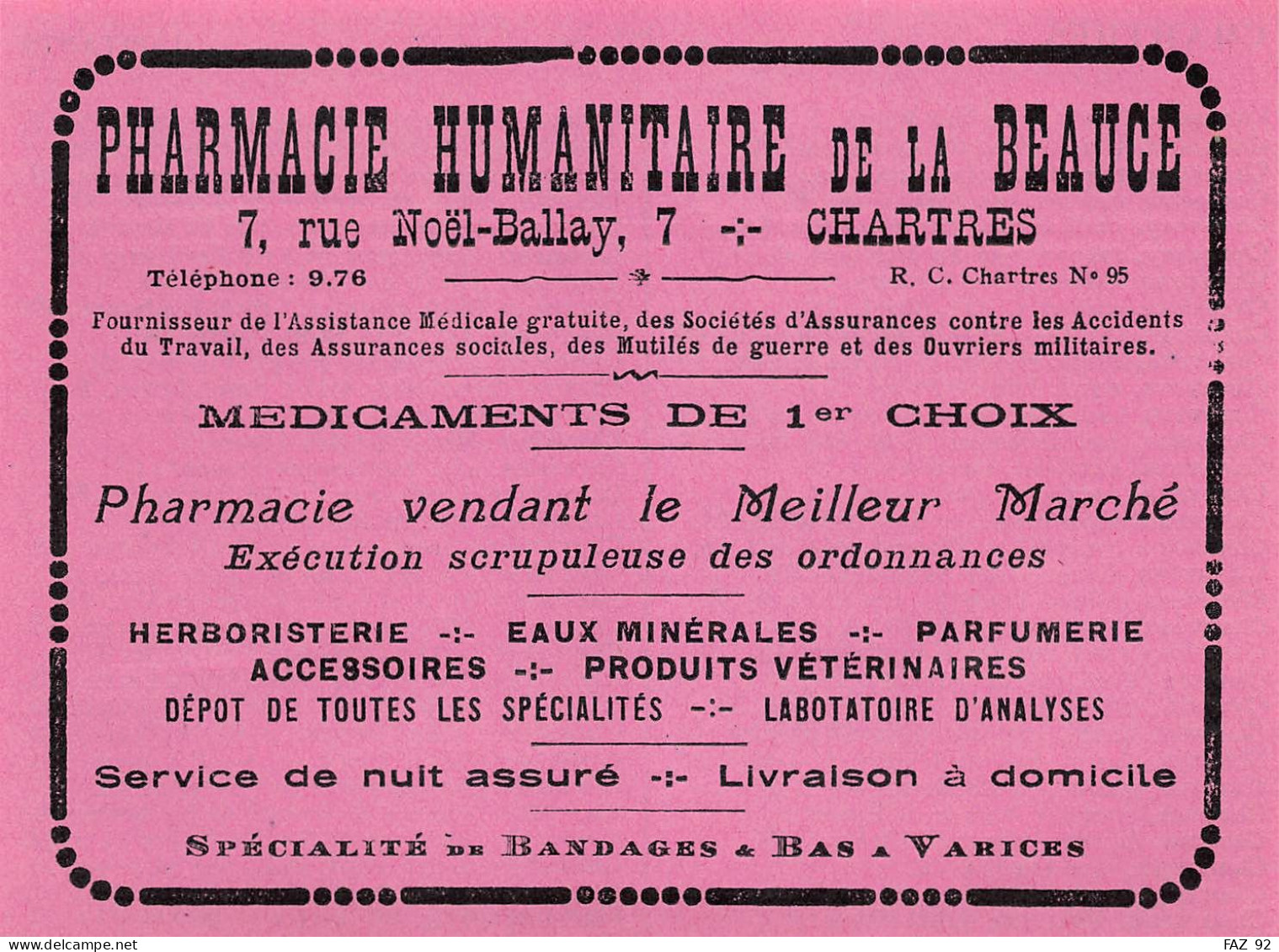 Chartres - Rue Noël-Ballay - Pharmacie Humanitaire De La Beauce - Publicités