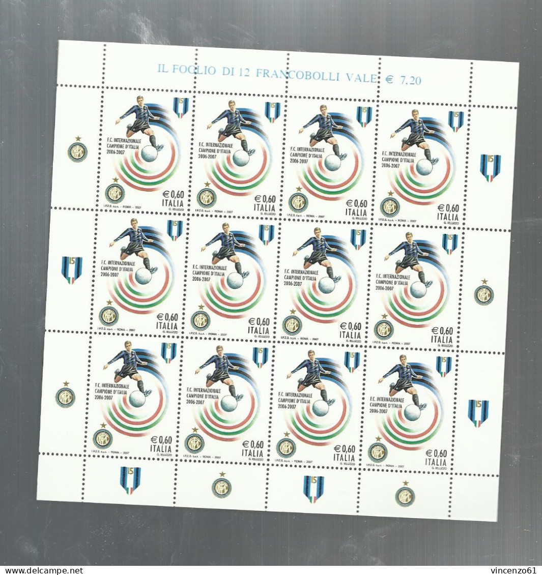 Foglietto 2007 Inter Campione D'italia 2006 - 2007 - Clubs Mythiques