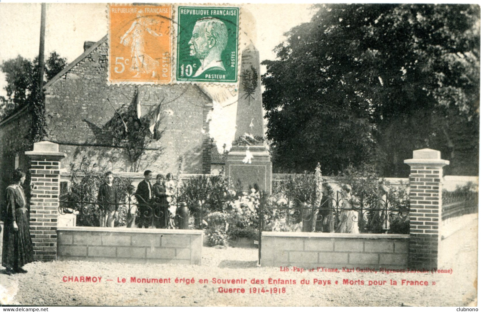 CPA -  CHARMOY - MONUMENT AUX MORTS (IMPECCABLE) - Charmoy