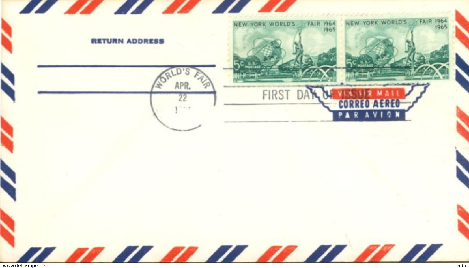 U.S.A.. -1965 -  FDC STAMPS OF NEW YORK WORLD FAIR. - Briefe U. Dokumente