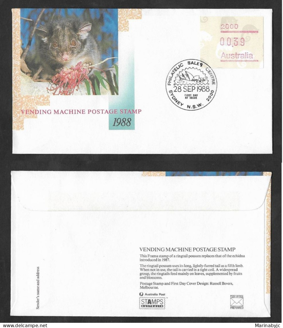 SE)1988 AUSTRALIA, BAT WITH MECHANICAL BELL FOLIO 2000, FDC - Gebraucht