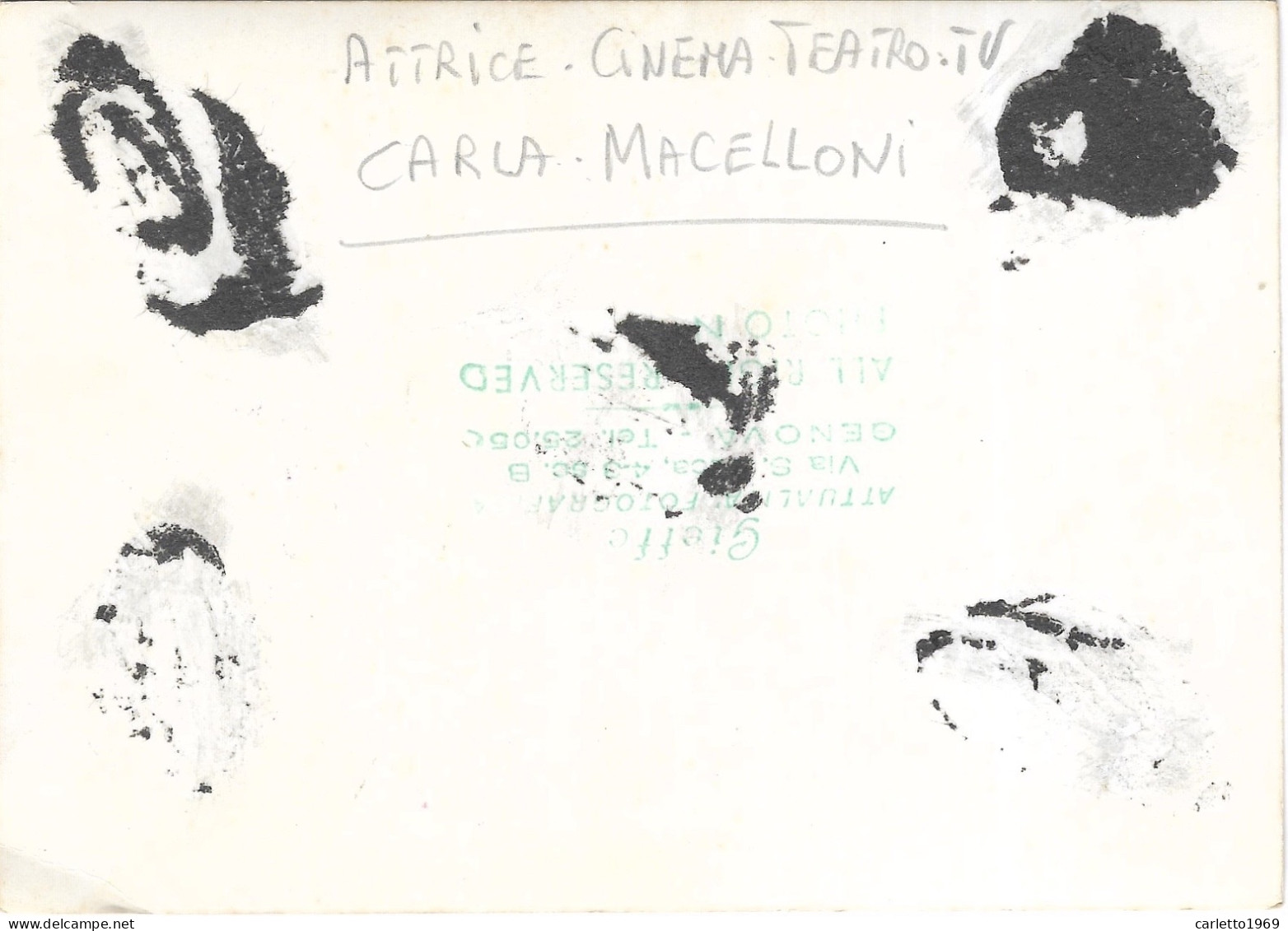 ATTRICE CARLA MACELLONI C/AUTOGRAFO NV FG ( GIEFFE ATTUALITA' FOTOGRAFICA - GENOVA) - Acteurs & Toneelspelers