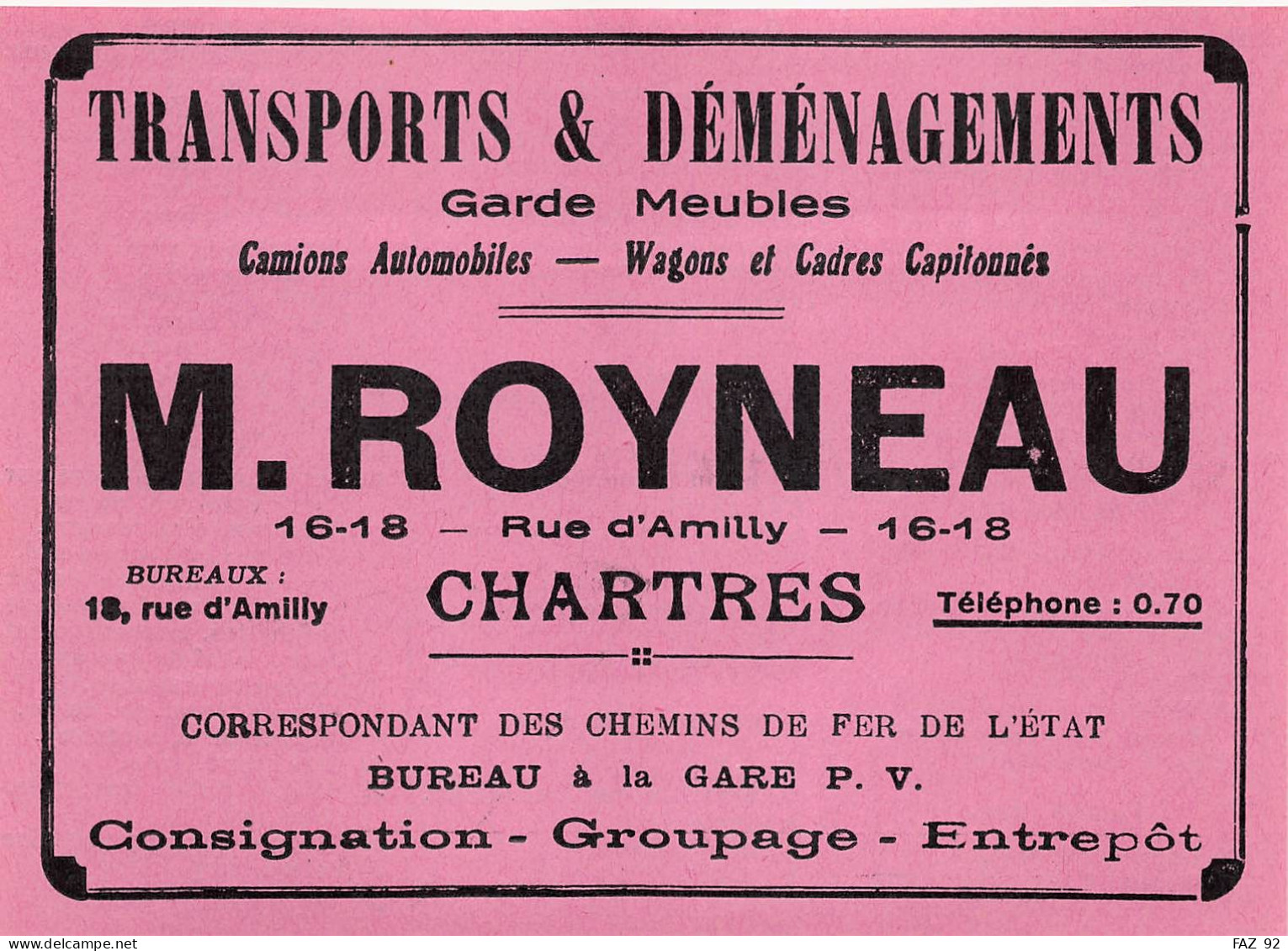 Chartres - Rue D'Amilly - Transports & Déméngaements - M. Royneau - Publicités