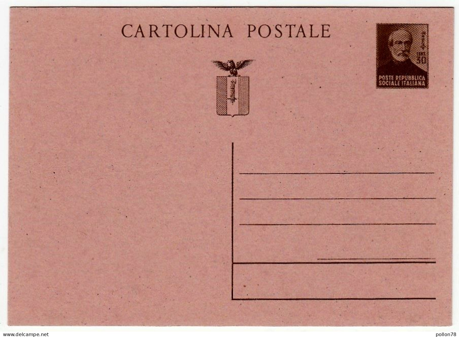 INTERI POSTALI - POSTE REPUBBLICA SOCIALE ITALIANA - Lire 30 - Vedi Retro - Stamped Stationery