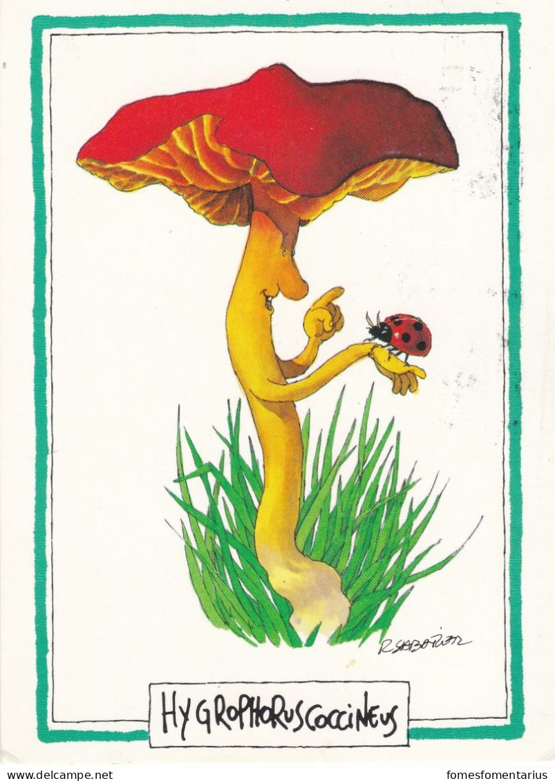 Carte Humoristique R Sabatier Hygrophorus Coccineus (Hygrophore écarlate) - Funghi