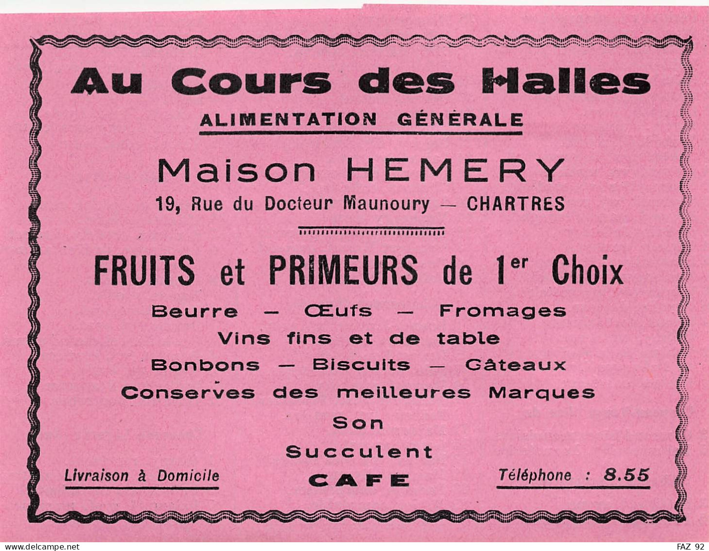 Chartres - Rue Du Docteur Maunoury - Au Cours Des Halles - Maison Hemery - Publicités