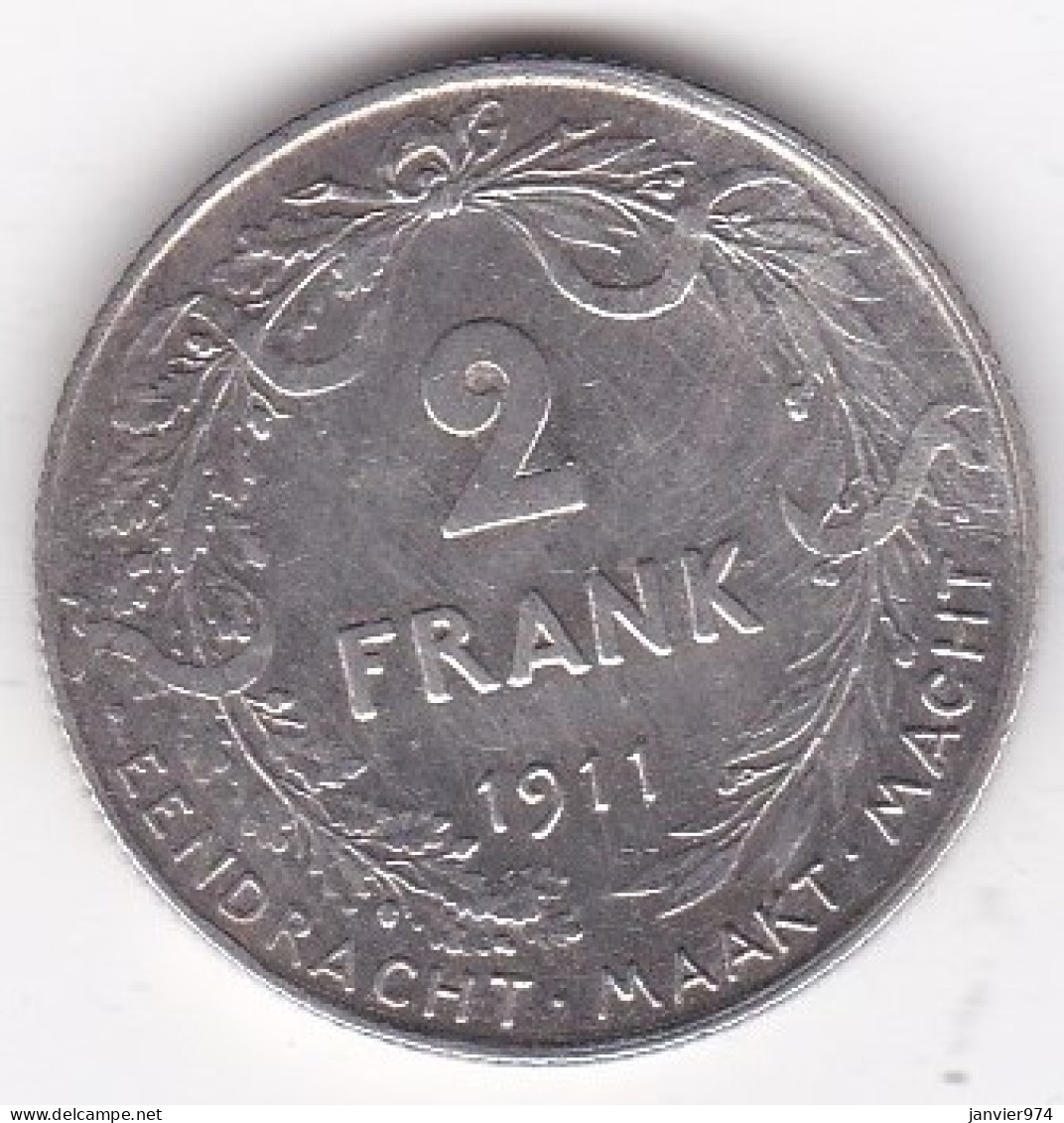 Belgique. 2 Frank 1911. Albert I. Légende Flamand. En Argent - 2 Frank