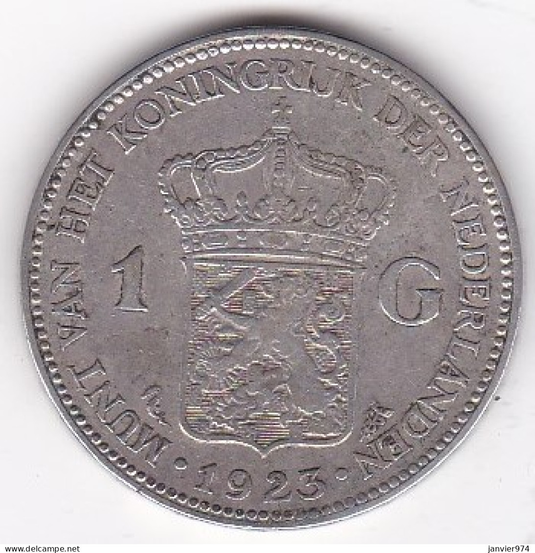 Pays-Bas 1 Gulden 1923, Wilhelmina, En Argent KM# 161 - 1 Gulden