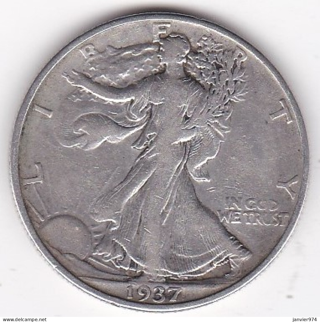 Etats-Unis. Half Dollar 1937 . Walking Liberty. En Argent - 1916-1947: Liberty Walking (Libertà Che Cammina)