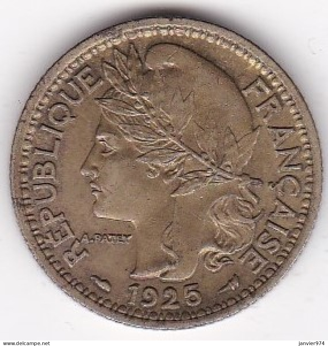 Togo Territoires Sous Mandat De La France. 1 Franc 1925. Variété 5 Fermé,  Bronze Aluminium. Lec 12 - KM# 2 - Togo