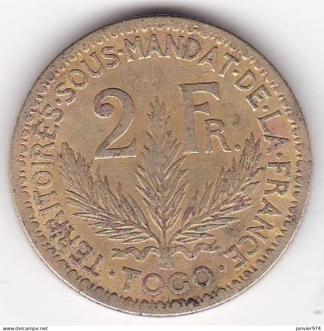 Territoire Sous Mandat De La France. Togo. 2 Francs 1925. Bronze Aluminium, Lec# 15 - Togo