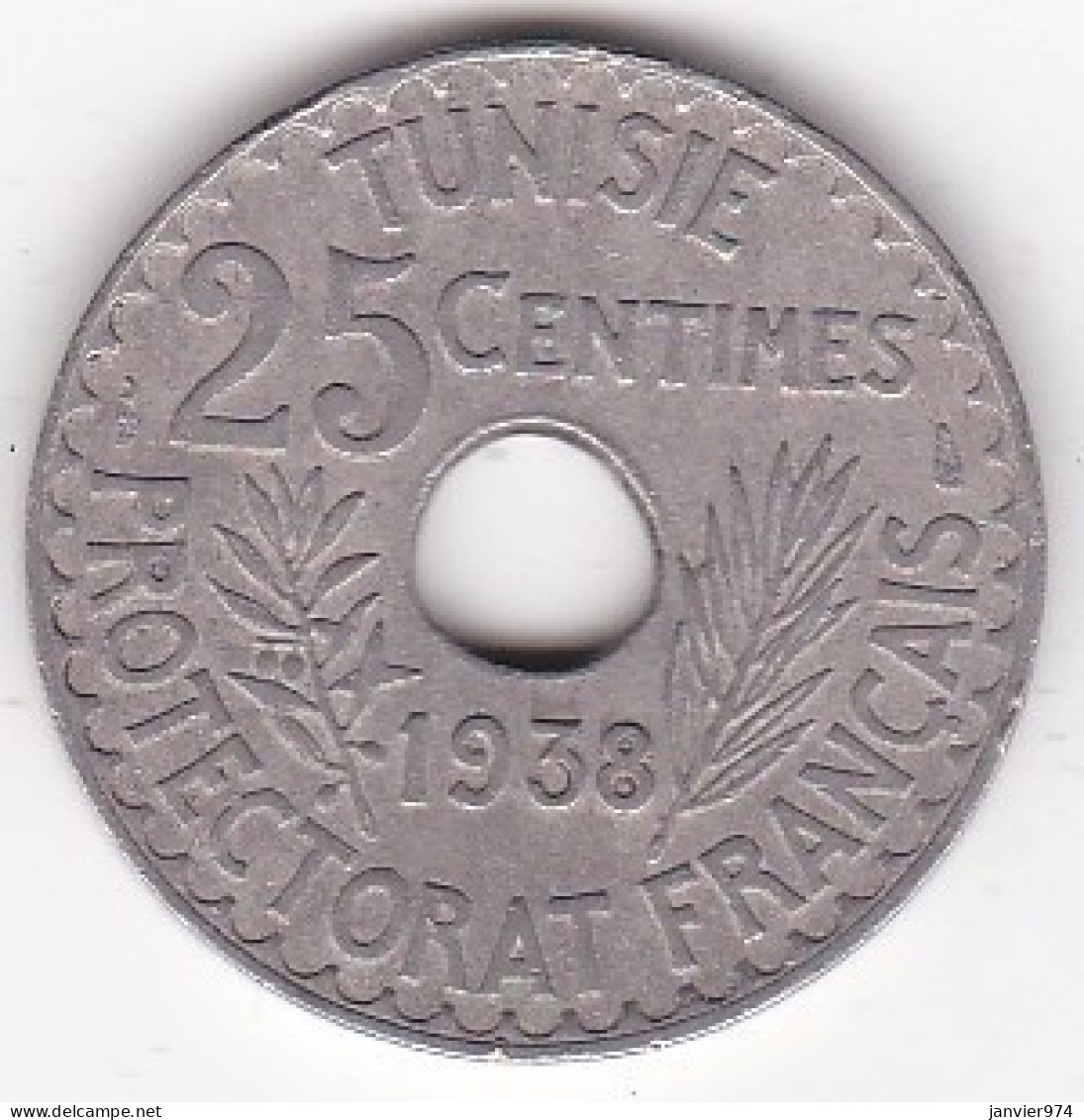 Protectorat Français 25 Centimes 1938 , Bronze Nickel, Lec# 135 - Tunesien