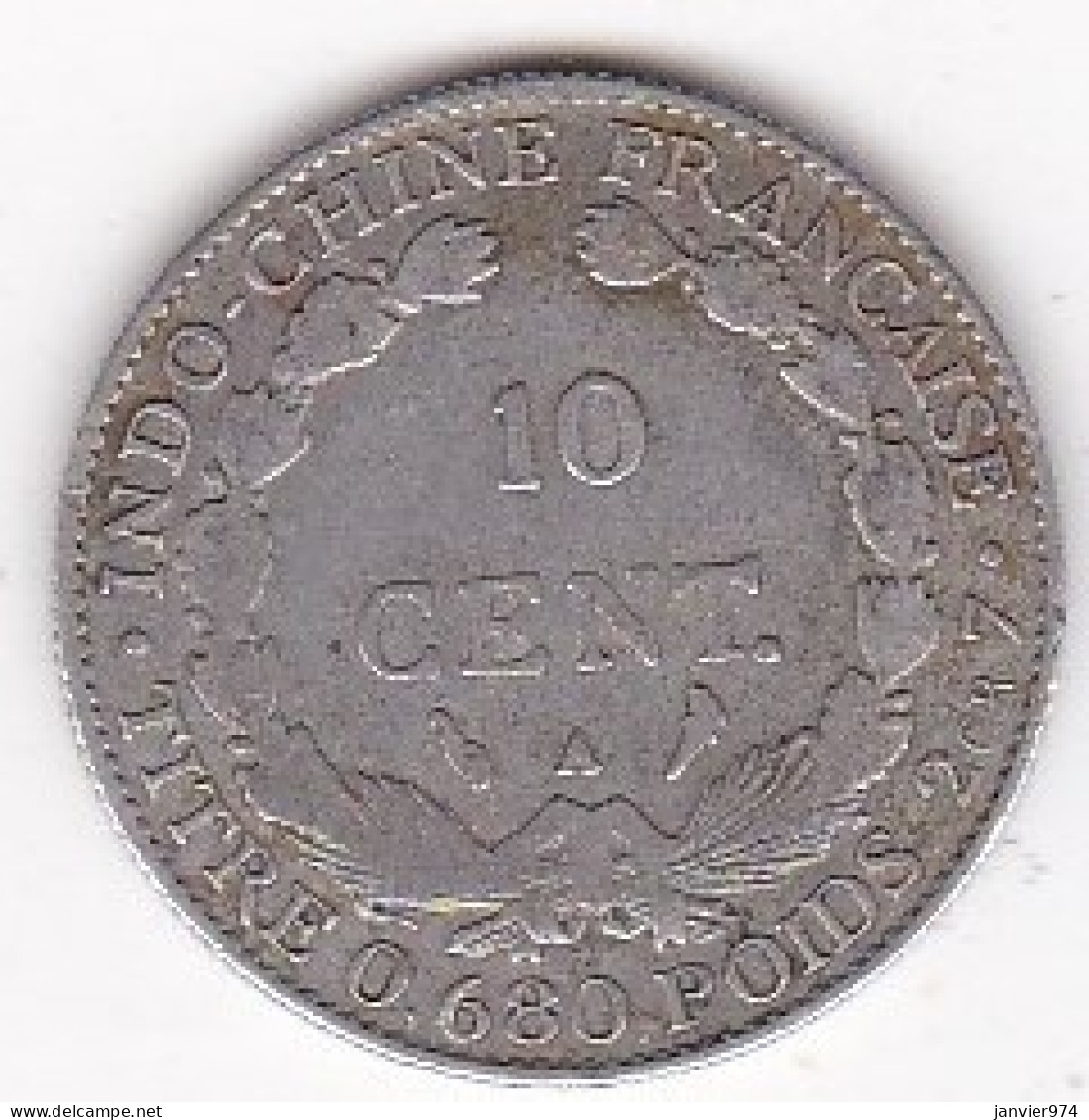 Indochine Française. 10 Cent 1930 A . En Argent, Lec# 170 - Indochine