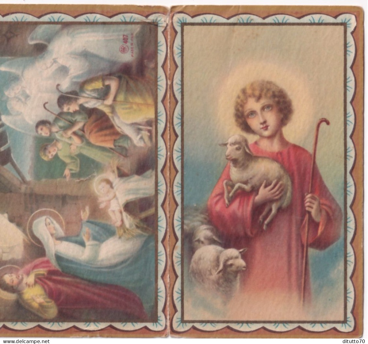 Calendarietto - Gesù Con Agnelli - Anno 1937 - Formato Piccolo : 1921-40