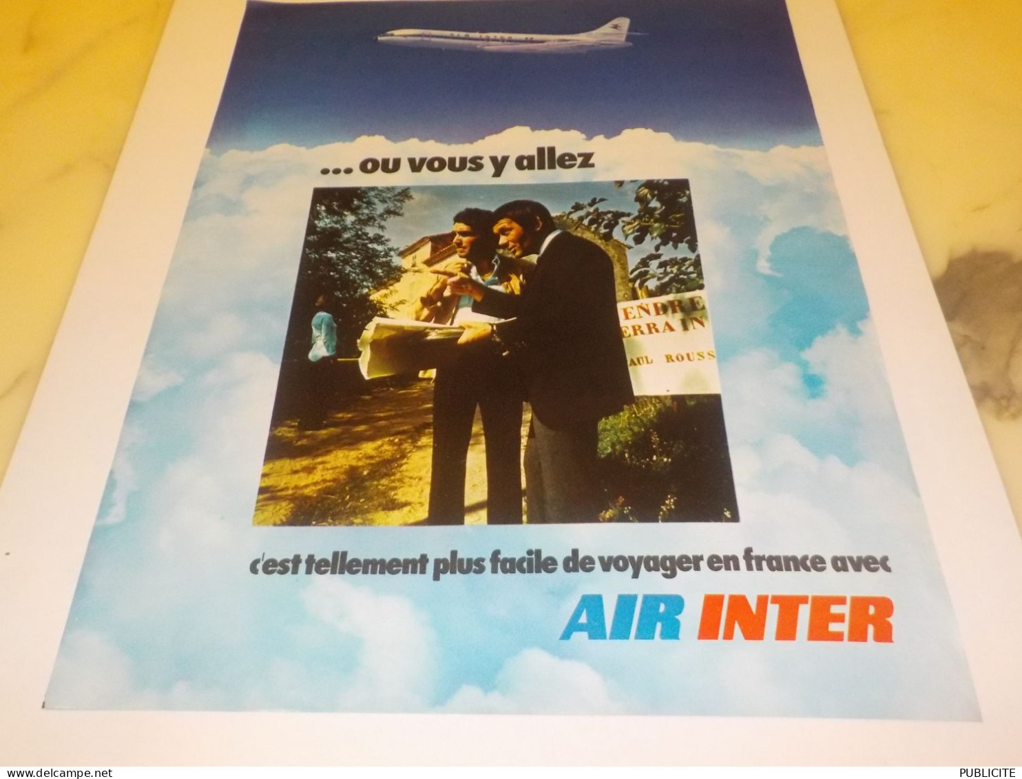 ANCIENNE PUBLICITE EN FRANCE AVEC   AIR INTER 1972 - Publicités