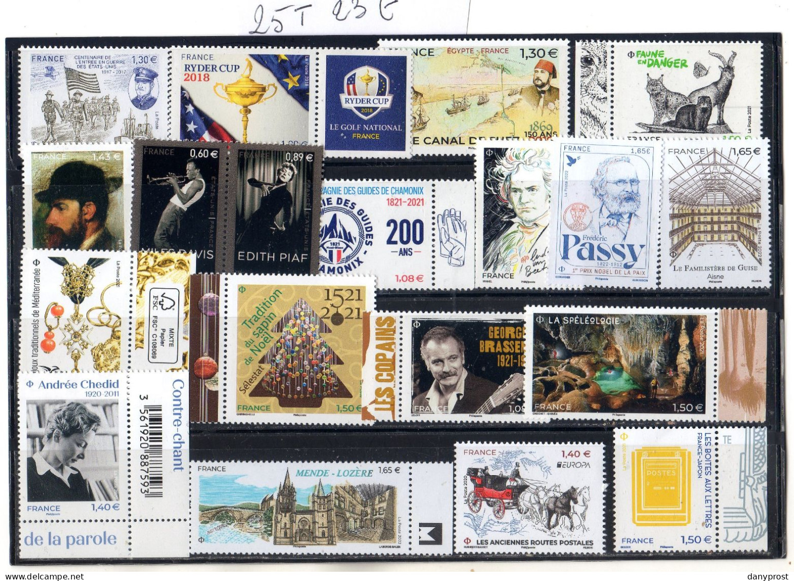 2000-24 -GOMMES - LOT 25  Timbres NEUFS à  23.00 € - Lots & Kiloware (mixtures) - Max. 999 Stamps