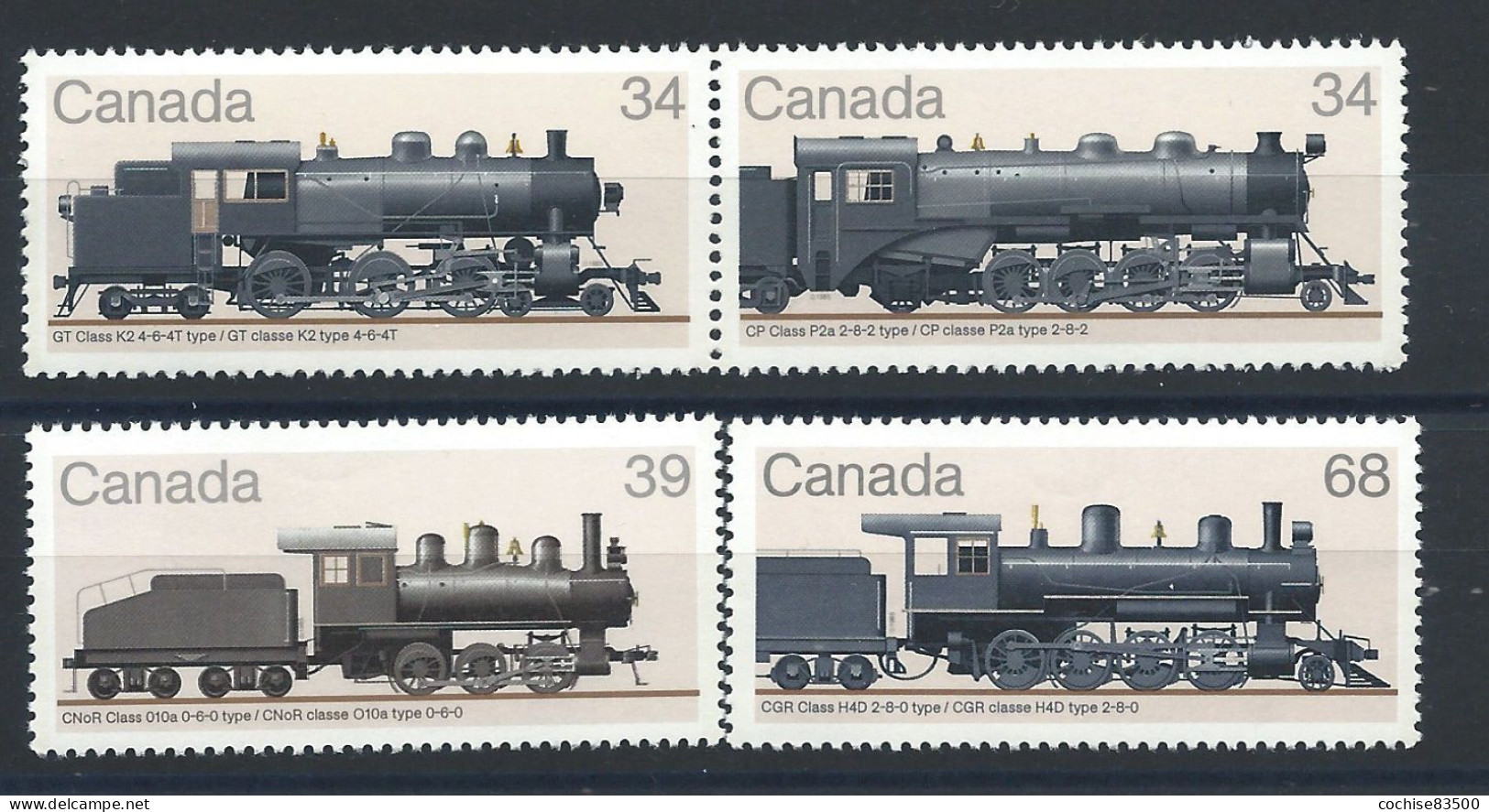 Canada N°940/43** (MNH) 1985 - Locomotives - Unused Stamps