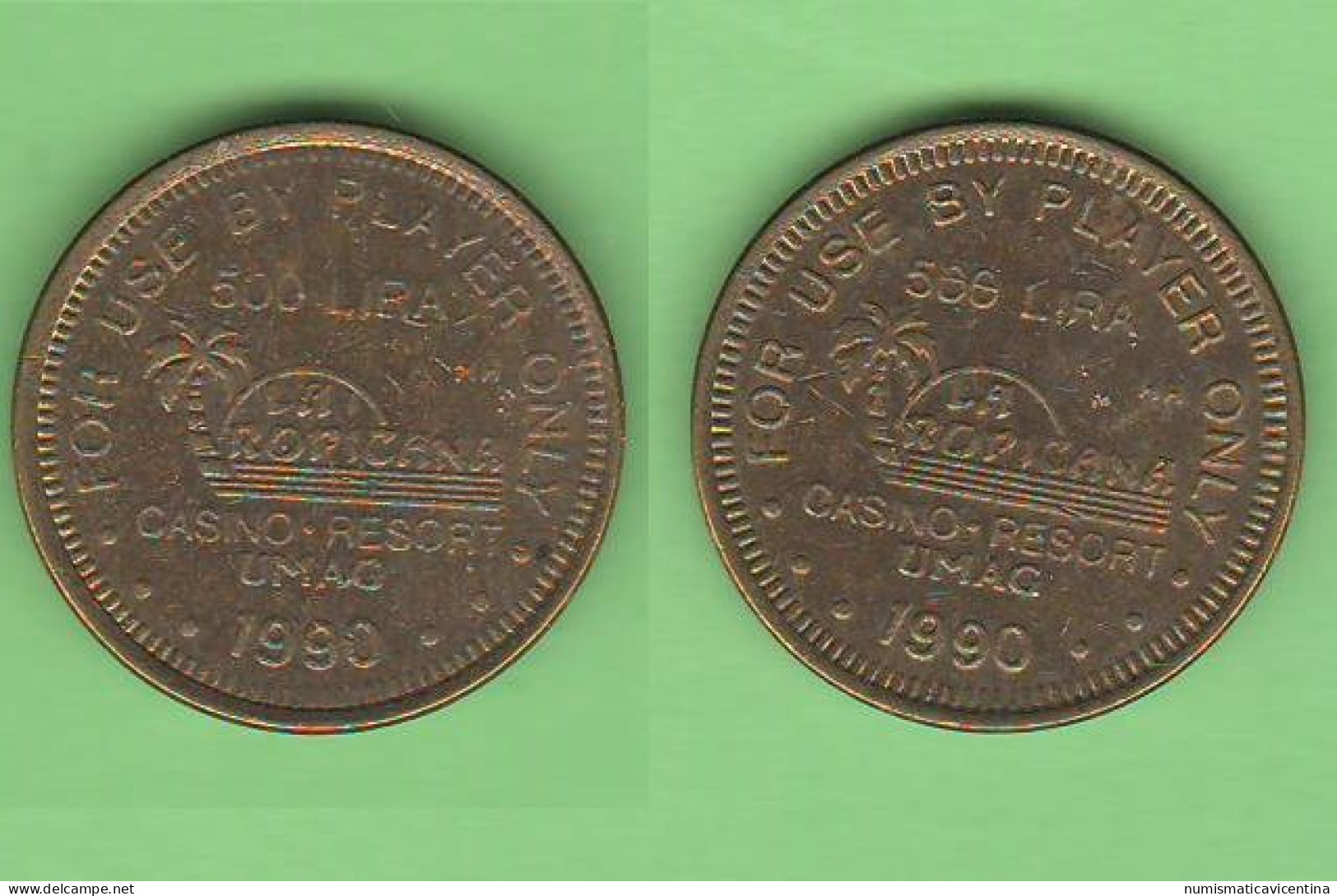 Casino Casinò La Tropicana Umag Croatia Token Gettone 500 Lira 1990 Spiel Tokens Player - Casino