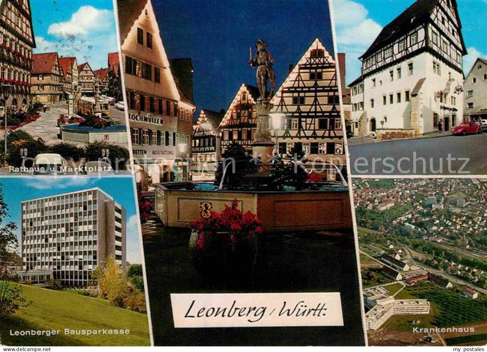 72764418 Leonberg Wuerttemberg Fliegeraufnahme Krankenhaus Bausparkasse Rathaus  - Leonberg