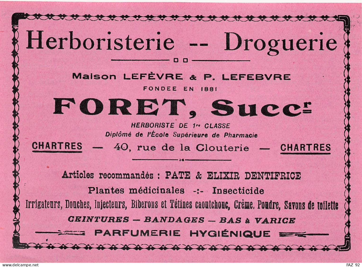 Chartres - Rue De La Clouterie - Herboristerie-Droguerie - Foret - Publicités