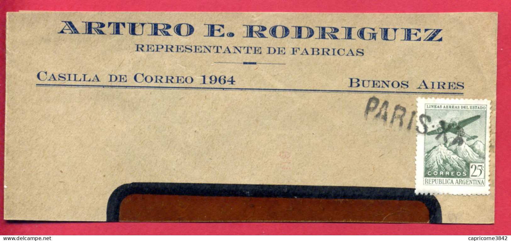 1946 - Lettre Pour La France - LIGNES AERIENNES ARGENTINES N°468 - Sur Fragment - Storia Postale