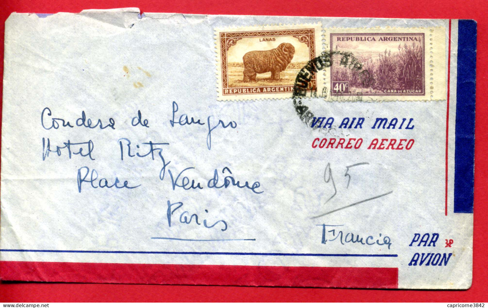 1935 - Lettre Pour La France - MOUTONS MERINOS N°377 Et CANNES A SUCRE N°378 - Briefe U. Dokumente