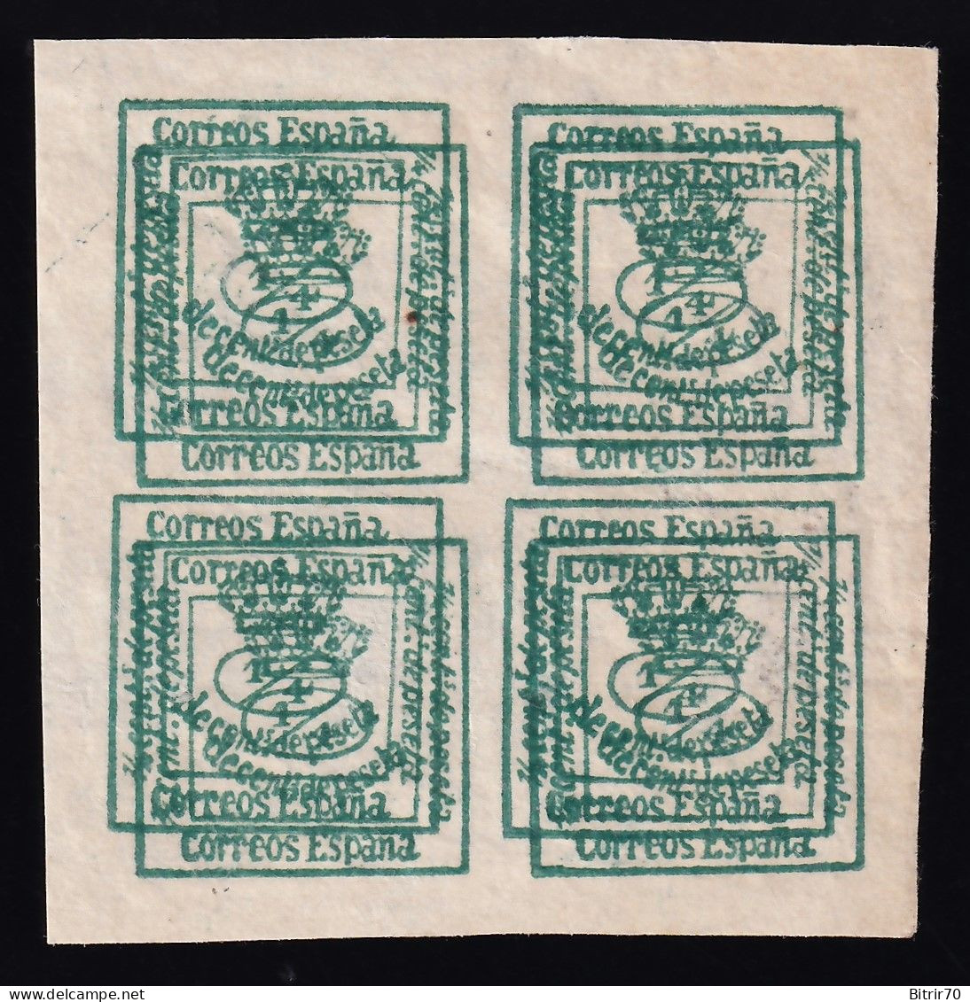 España, 1876 Edifil. 173ed. 4/4 C. Verde, Doble Impresión. - Neufs