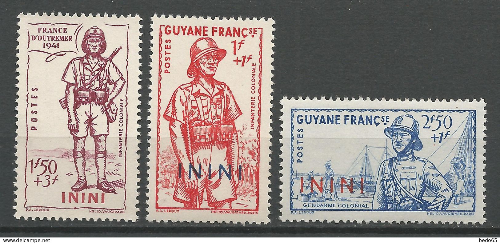 ININI  N° 48 à 50 NEUF** LUXE SANS CHARNIERE NI TRACE / Hingeless  / MNH - Ungebraucht