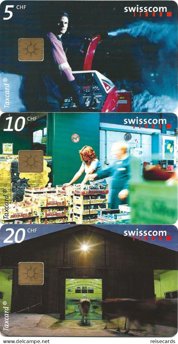 Switzerland: Swisscom CP70-72 24 Momente Auf 24 Taxcards - 04.00 / 05.00 / 06.00 Uhr - Schweiz