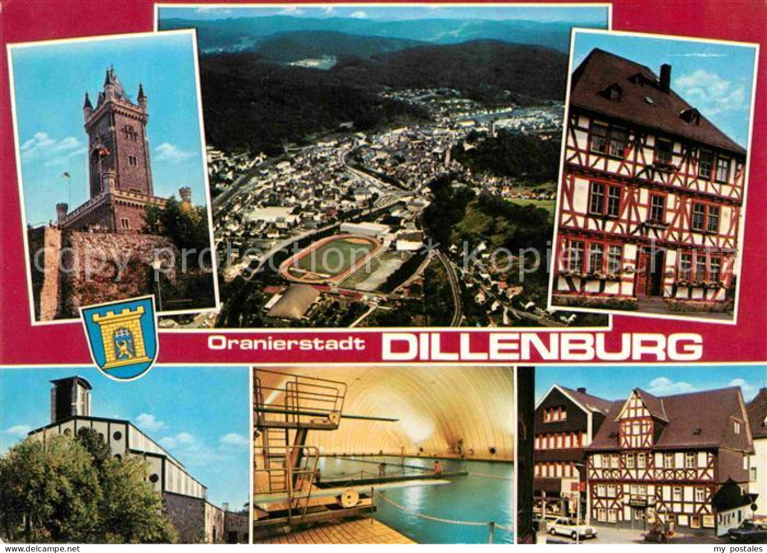 72763628 Dillenburg Wilhelmsturm Fliegeraufnahme Fachwerkhaus Hallenbad Dillenbu - Dillenburg