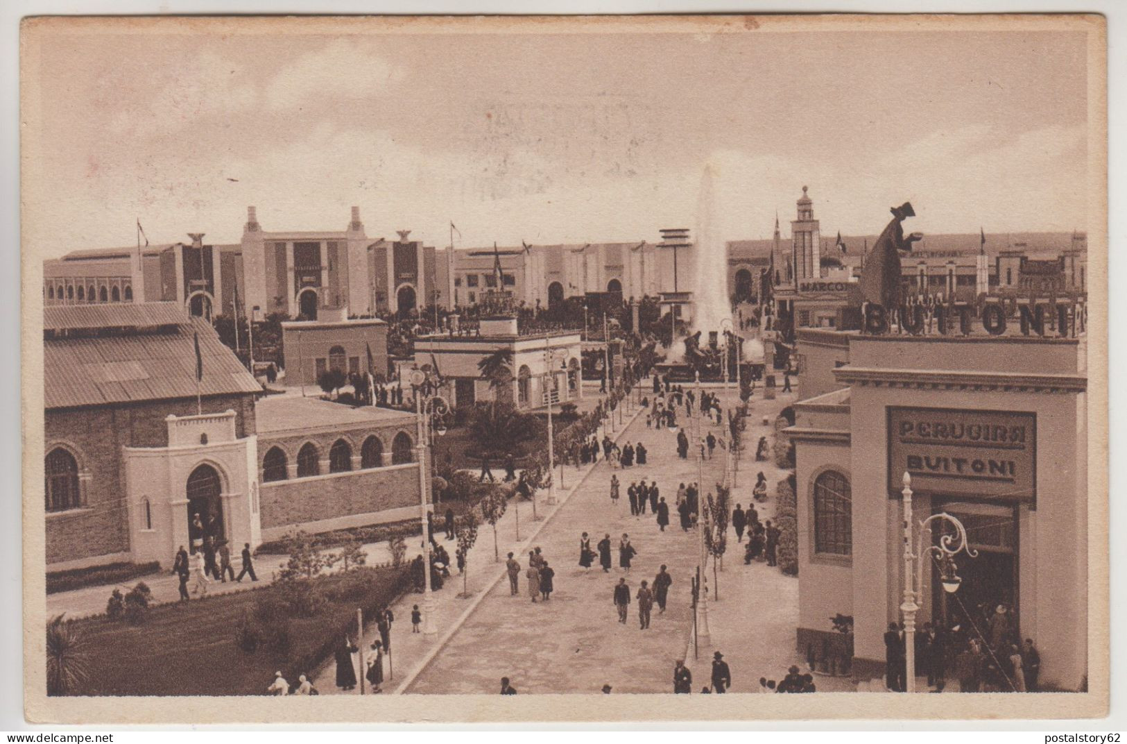 Bari, Fiera Del Levante. - Fontana Monumentale - Cartolina Viaggiata 1935 - Manifestazioni